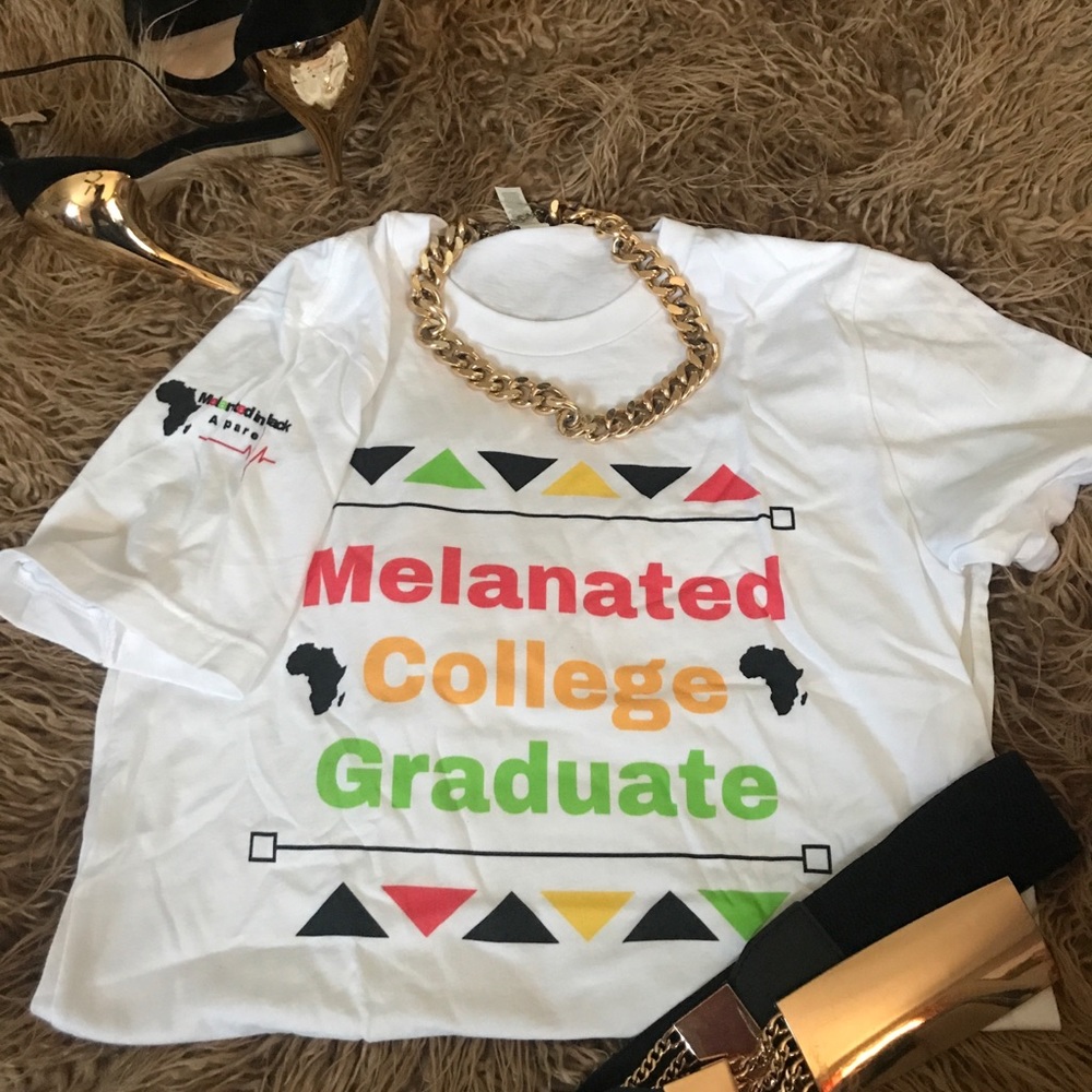 Melanated College Graduate T-shirt BRAND NEW